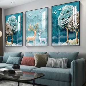 新款客厅装饰画沙发背景墙高级轻奢挂画现代简约高档大气餐厅壁画