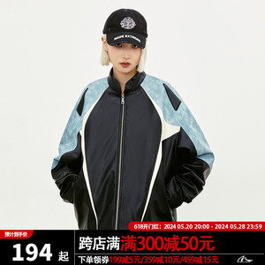 MADEEXTREME 美式PU皮外套女秋冬季新款机车服加厚情侣夹克棉衣男