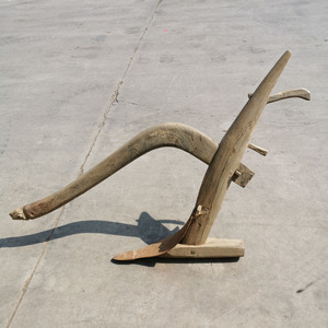 民俗老物件怀旧农村旧农具耕犁老木犁独犁古代耕地工具农家院摆件