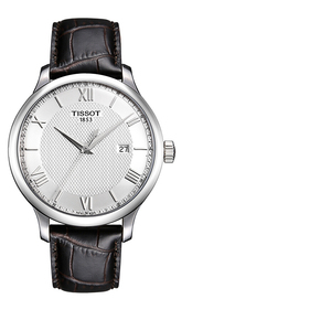 天梭tissot手表俊雅系列运动石英表瑞士皮带简约名表正品男表t063