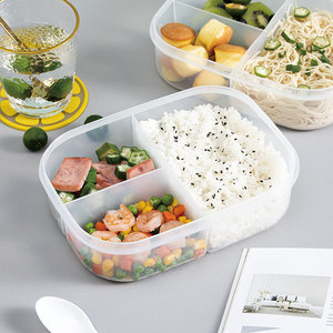 饭盒大容量便当盒分隔打饭食品级可微波炉加热冰箱收纳保鲜盒
