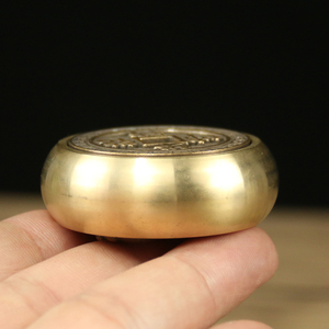 双面转钱手把件扭转乾坤牛转黄铜把玩件男士随身招财解压神器创意