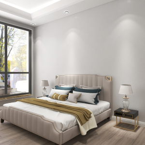 无缝简约现代纯色素色墙布孔雀蓝卧室全屋l1㎡丝绸墙纸背景墙电视