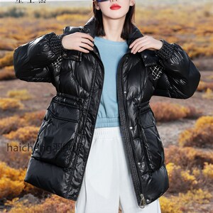 ge羽2805 2021新款女 geyu羽d绒服九成品小香风面包服抽绳歌yu衣