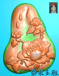 电脑雕刻精雕图牡丹花