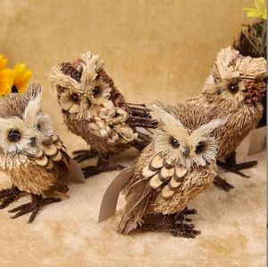 800人付款淘宝田园风草编猫头鹰可爱小动物纯手工草制生日车内家酒店