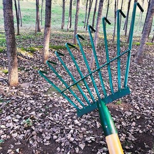 草耙子家用树叶耙草爬搂草筢子铁扒子钢耙子农具工具菜园园林园.