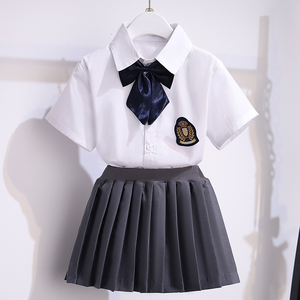 女童背带裙短袖幼儿园园服夏装班服小学生校服学院风毕业照演出服