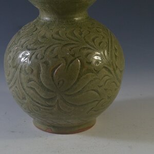 启程仿古瓷器 复古南宋风格 耀州窑青釉葫芦瓶 花瓶 古董古玩收