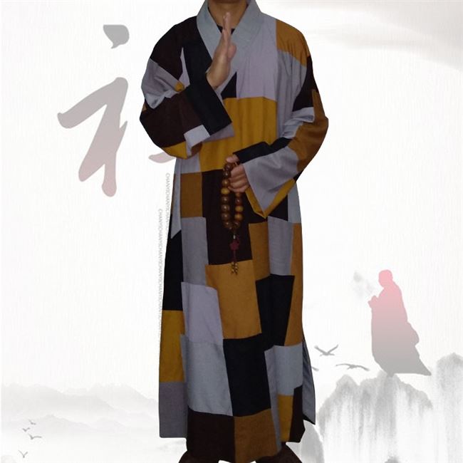 佛教用品济公服僧衣布块拼接僧服僧衣百衲衣百纳衣长褂大褂长衫