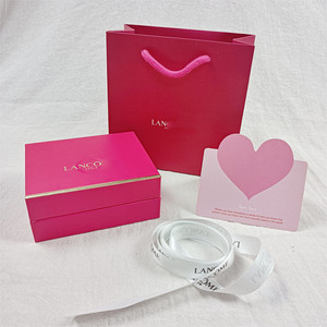新款原版粉色兰蔻lancome口红盒香水 手提购物纸袋包装盒礼品袋