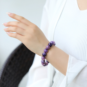 高档新矿苏萤石手链6-多2mm石b肺暖宫单1圈手串紫萤温水晶饰品奢