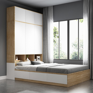 日式榻榻米储物床衣柜一体衣柜床组合小户型省空间多功能带抽屉床