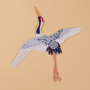 仙补刺绣布e时祥云鹤子贴尚中国风补丁贴汉服旗袍装饰图案花