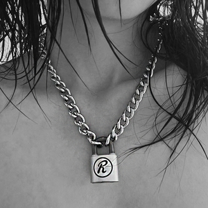 r锁朋克风南京锁项链女情侣毛衣链sid锁英国嘻哈摇滚nana同款莲