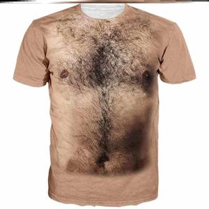 腹肌衣假肌肉个性搞笑假腹肌胸毛奇葩肌肉创意纹身3d立体t恤短袖