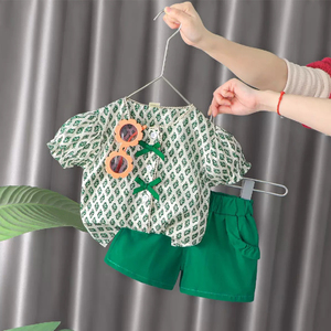 婴儿衣服薄款可爱超萌洋气短袖套装分体一岁六7八9个月女宝宝夏装