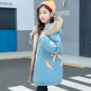 韩国SZ冬装2021新款洋气外套韩版中大童加厚羽绒棉服棉袄女童棉衣