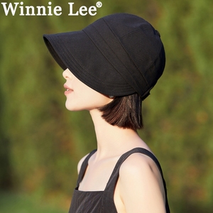 Winnie Lee帽子女款夏季鸭舌渔夫帽大头围遮阳防晒太阳帽素颜盆帽