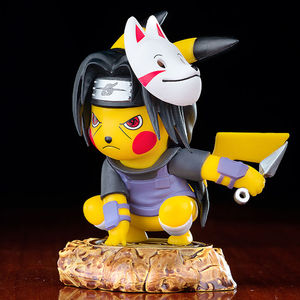 火影忍者gk皮卡丘cos宇智波鼬暗部q版手办模型雕像汽车摆件公仔
