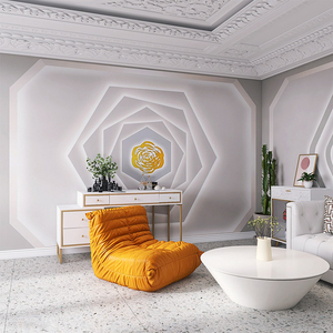 直播间背景墙造型壁布3d立体高级感女装服装店美容院logo墙纸网红