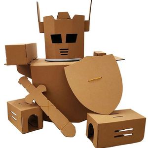 纸箱壳机器人衣服装模型儿童玩具手工diy制作盔甲纸盒板皮可穿戴