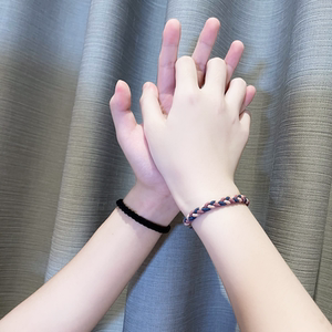 情侣小皮筋一对送给男朋友带手腕编织手链头绳皮套给男友闺蜜礼物