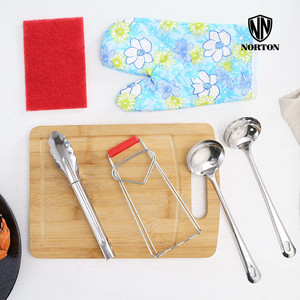 NORTON诺顿 乐尚厨房工具6件套不锈钢汤勺漏勺防烫夹烤箱手套组合