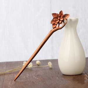 桃木原木簪子鹿角女古风发簪一路有简约现代木头发髻一鹿有你成品