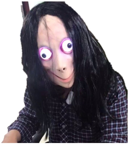 姑获鸟momo面具 万圣节恐怖面具 假发化妆舞会鬼屋道具 乳胶头套