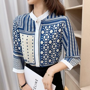 夏季新款时尚八分袖衬衫上衣休闲百搭舒适气质新款显瘦潮流减龄女