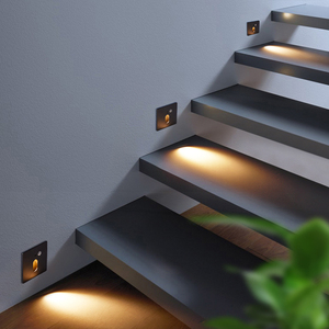 86型人体感应地脚灯嵌入式面板楼梯踏步台阶走廊过道踢脚小夜灯