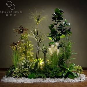 森艺诚大型仿真植物造景仿生绿植盆栽假树室内景观盆景组合摆件