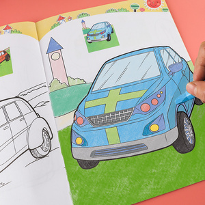 车涂色画本2-3-6岁儿童美术启蒙临摹学画书儿童画画书幼儿园学画画