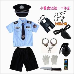 超火的儿童小交警警察衣服童装黑猫警长演出服警官服装套装角色扮