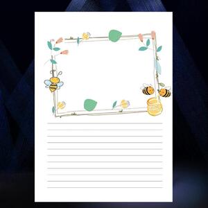 信纸本彩图作文纸打印创意带边框稿纸作文纸情书英语作业纸文稿纸