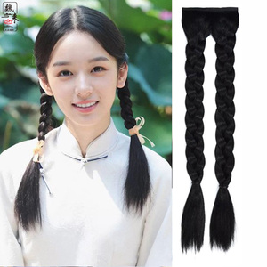 假发女双马尾辫子复古装旗袍民国风拍摄麻花鱼骨80年代老上海造型