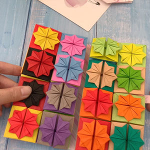 抖音同款奶奶的针线包手工折纸本子百宝夹机关折彩色手工纸折叠本