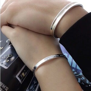 官网蒂芙尼1837开口925纯银tiffany手镯情侣男女款情人节生日礼物