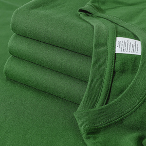 春天的一抹绿 重磅牛油果绿墨绿色短袖t恤女宽松厚实内搭上衣男女