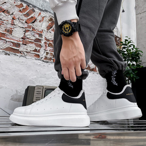 夏季男鞋子麦昆百搭小白鞋潮流低帮板鞋厚底增高老爹鞋情侣休闲鞋