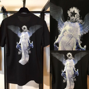 givenchy/纪梵希21ss男女款t恤tee后背天使翅膀胸前字母短袖