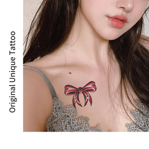 彩色纹身贴防水女持久仿真可爱彩虹线条小图案泫雅贴纸脚踝ins风