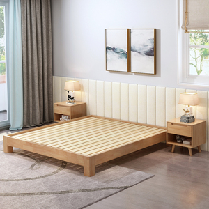 日式榻榻米床 矮床简约现代1.5米实木双人床无床头床架子无靠背床