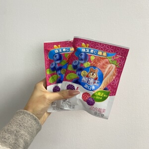 徐福记熊博士果q弹橡皮糖混合莓果味60g凝胶糖果软糖包装美味袋装