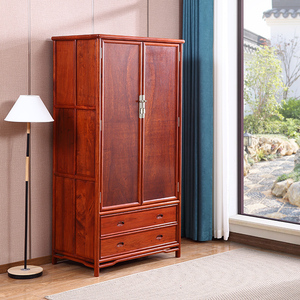 蕴秀阁明式红木家具缅甸花梨卧室衣柜大果紫檀家用储物柜挂衣橱