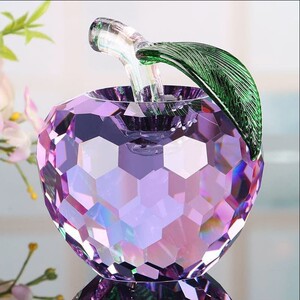 水晶苹果圣诞节生日礼物平安果教师节礼品高档工艺品摆件创意家