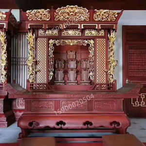 寺庙实木佛堂佛龛佛柜供桌宗氏祠堂牌位立柜祖先神位神龛神台定制
