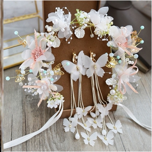 海边拍照饰品发饰仿真头上戴的超仙儿童花环头饰大人婚纱摄影写真