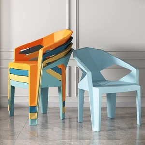 塑料椅子加厚家用可叠放高板凳户外大排档商用靠背餐椅凳子扶手椅